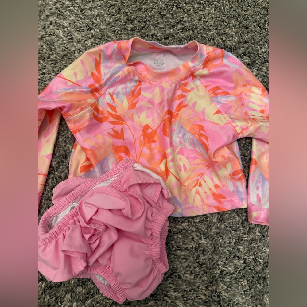 Pink and Orange Kids Swim Set